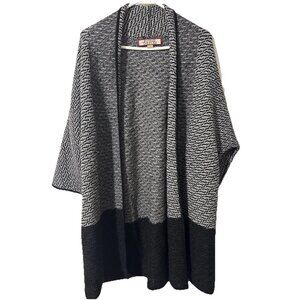 Beyond Threads Black White Cardigan Alpaca Wool Size Large